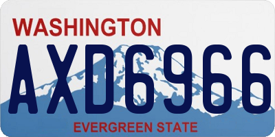 WA license plate AXD6966