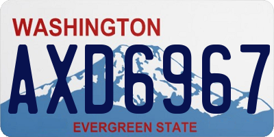 WA license plate AXD6967