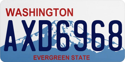 WA license plate AXD6968
