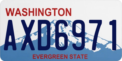 WA license plate AXD6971