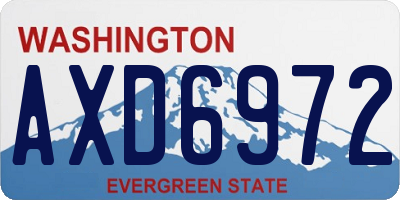 WA license plate AXD6972