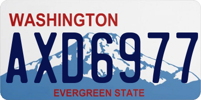 WA license plate AXD6977