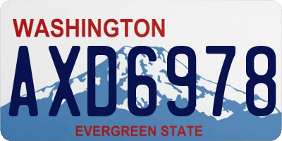WA license plate AXD6978