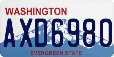 WA license plate AXD6980