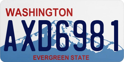 WA license plate AXD6981