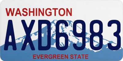 WA license plate AXD6983