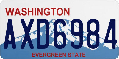 WA license plate AXD6984
