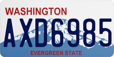 WA license plate AXD6985