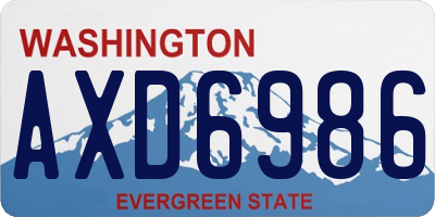WA license plate AXD6986