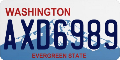 WA license plate AXD6989