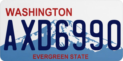 WA license plate AXD6990