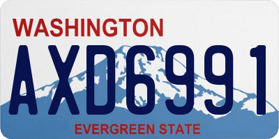 WA license plate AXD6991