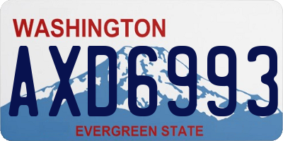 WA license plate AXD6993