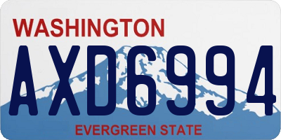 WA license plate AXD6994