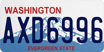 WA license plate AXD6996