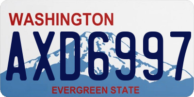 WA license plate AXD6997