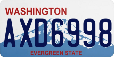 WA license plate AXD6998