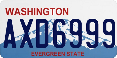 WA license plate AXD6999