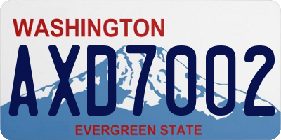 WA license plate AXD7002