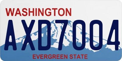 WA license plate AXD7004