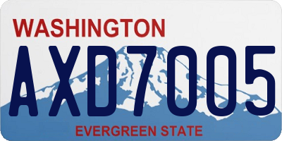 WA license plate AXD7005