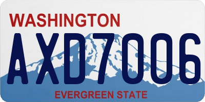 WA license plate AXD7006