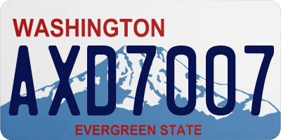 WA license plate AXD7007