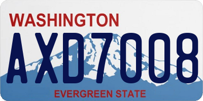 WA license plate AXD7008