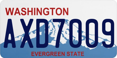 WA license plate AXD7009