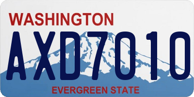 WA license plate AXD7010