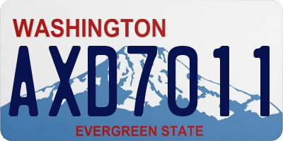 WA license plate AXD7011