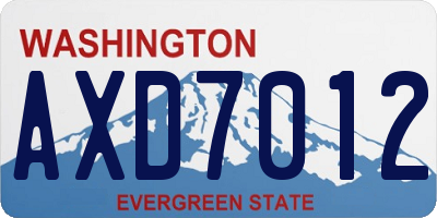 WA license plate AXD7012