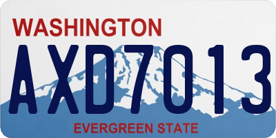 WA license plate AXD7013