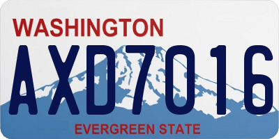 WA license plate AXD7016