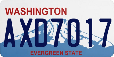 WA license plate AXD7017
