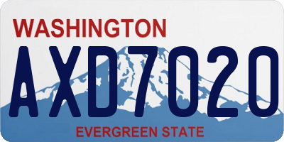 WA license plate AXD7020