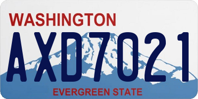 WA license plate AXD7021