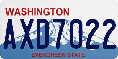 WA license plate AXD7022