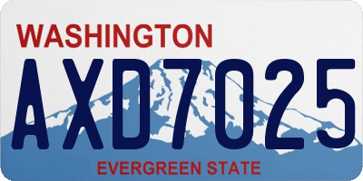 WA license plate AXD7025