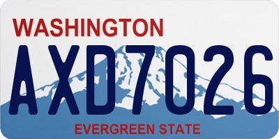 WA license plate AXD7026