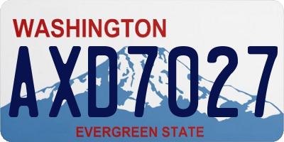 WA license plate AXD7027
