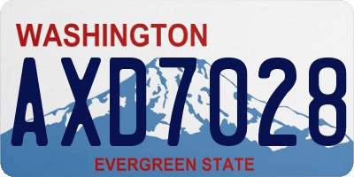 WA license plate AXD7028
