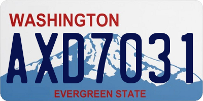 WA license plate AXD7031