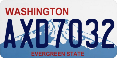 WA license plate AXD7032