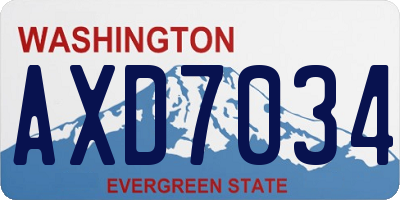 WA license plate AXD7034