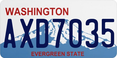 WA license plate AXD7035