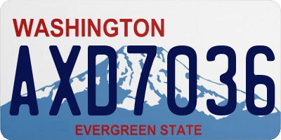 WA license plate AXD7036