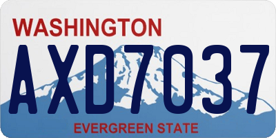 WA license plate AXD7037