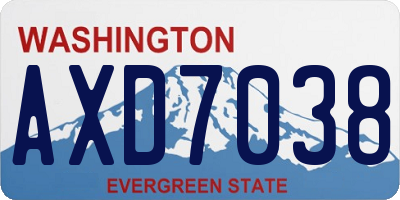 WA license plate AXD7038