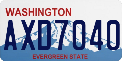 WA license plate AXD7040